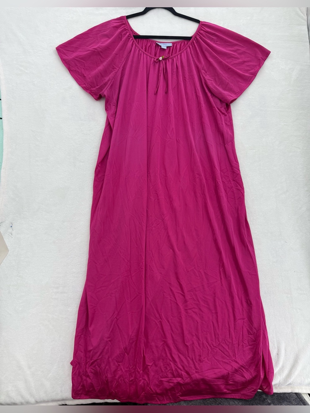 Only necessities paradise pink nightgown Size 1X Rosette Scoop Neck Flutter